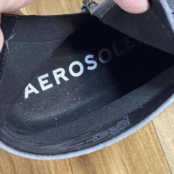 Aerosoles Womens 7.5 Loloa Suede Ankle Boot Bootie Gray Cottagecore Boho Ruffle - Picture 8 of 14